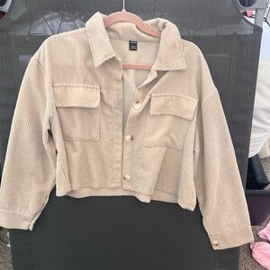 Beige Cropped Jacket